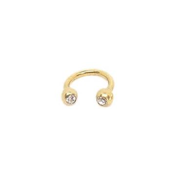 Imagem de Piercing Ferradura Com Pedras Pvd Dourado Aço Cirúrgico - M2 Piercing