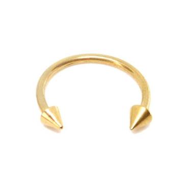 Imagem de Piercing Ferradura Spike Pvd Dourado Aço Cirúrgico - M2 Piercing