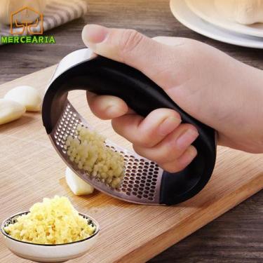 Imagem de Espremedor Amassador Triturador De Alho Inox Manual Cozinha Garlic Pre