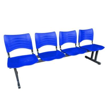 Imagem de Longarina Cadeira 4 Lugares Iso Plástica Coluna Dupla Para Recepção Au