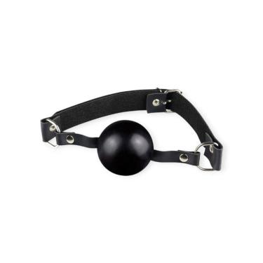 Imagem de Mordaça Bola Com Regulagem Em Couro Sintético La Pimienta Preto