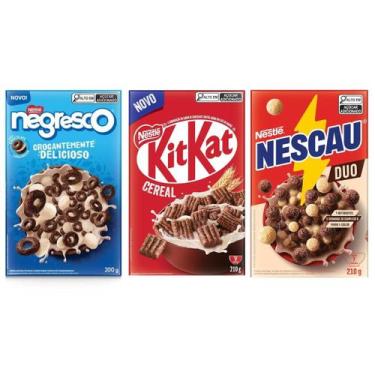 Imagem de Kit com 3 Cereais Matinais: Negresco + Kit Kat + Nescau Duo - Nestlé