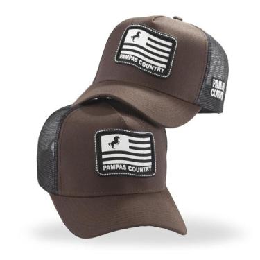Imagem de Boné Sertanejo Telinha Cavalo Bandeira Original Pampas Country - Pampa
