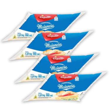 Imagem de 4Un Maionese DAjuda Bisnaga 1Kg Para Restaurante Lanches Petiscos Past