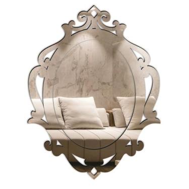 Imagem de Espelho Decorativo Veneziano Sala Quarto 60x75 3867 - CREATUS, prata