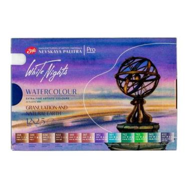 Imagem de Kit Pastilha Aquarela Nevskaya White Nights Tons da Terra 12 Unidades 