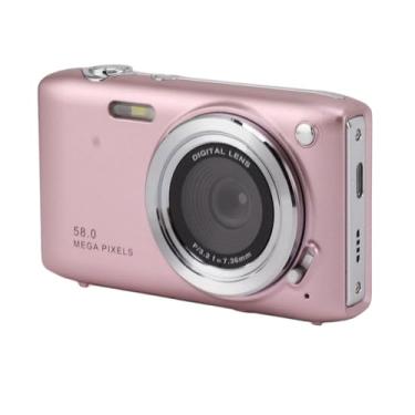 Imagem de Câmera Compacta, Tela IPS de 2,88 Polegadas, Câmera Digital 4K de Exposição Automática de 58 MP para Vlogging (Rosa)