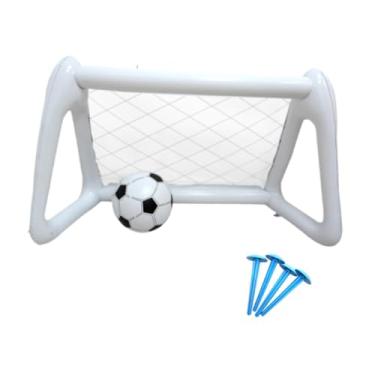 Imagem de Vaveren Conjunto de brinquedos para jogo de gol de futebol infantil, rede inflável para treinamento de futebol, mini rede e bola para ambientes internos e