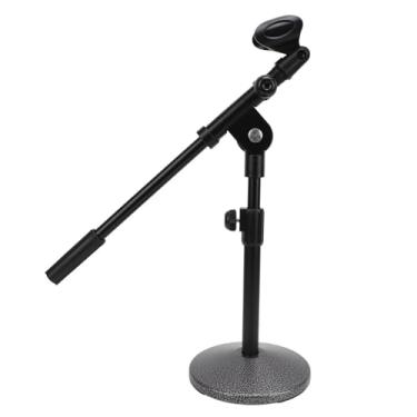 Imagem de Suporte de Microfone de Mesa Com Base Redonda Ponderada para Transmissão de Reuniões - Suporte de Telefone de Mesa para Mesa, Função de e ângulo para Melhor Desempenho