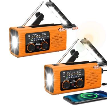 Imagem de NITIGO Rádio meteorológico de emergência NOAA/AM/FM com 4000 mAh recarregável, carregamento USB/solar/manivela, lanterna de LED, lâmpada, alarme SOS, rádios essenciais para sobrevivência de furacões