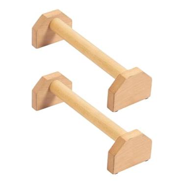 Imagem de Deevoka 2Pcs Pushup Stands Barras de flexão Parallettes de madeira Aptidão para ginástica interna e externa, M