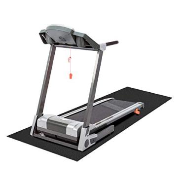 Imagem de Tapete de esteira para saúde e exercícios físicos – tapete para exercícios de bicicleta, tapete de fitness, tapete elíptico, tapete de corda de salto, tapete de academia usado em pisos rígidos e proteção de carpete 91,4 x 152,4 cm