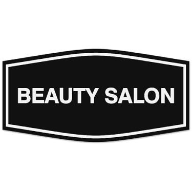 Imagem de Signs ByLITA Placa de salão de beleza extravagante - Letras gravadas a laser | Plástico ABS durável | Cores vibrantes | Placa de fita de espuma poderosa (preto) - pequena