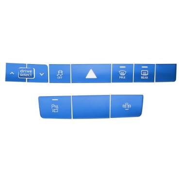 Imagem de TUCKBOLD Adesivo de interruptor de alarme de tampa de botões de controle central para Audi A6 A7 2019-2024 acabamento interior do console estilo azul 1 conjunto