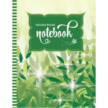 Imagem de College Ruled Notebook: Large 8.5x11 Composition Book / 100 Sheets (200 Pages) / Numbered Pages/Note Taking Gift For Back To School - Writing/Dark Green Leaves - Nature Botanical Art