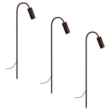 Imagem de Kit 3 Luminárias de Chão Balizador Espeto Jardim Marrom 80cm