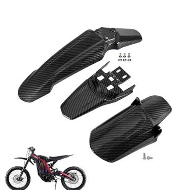 Imagem de Jxmoto Surron Conjunto De Amortecedor Dianteiro-Traseiro-Para-Lama Traseiro Imitação De Fibra De Carbono Motocicleta Elétrica Dirt Bike Off-Road Amortecedor Para-Lama Para-Lama Para Light Bee Sur R