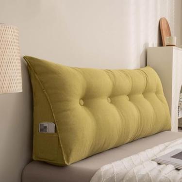 Imagem de CFLNYC Reading Pillow Triangular Wedge Reading Pillow with Side Pockets, Lumbar Support Pad, Soft Breathable Reading Backrest(Yellow,24"/60cm)