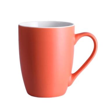 Imagem de ZUOLUO Caneca de café de cerâmica de 350 ml com alça, canecas de café coloridas de porcelana para o seu café, leite e chá, xícara de café de cerâmica lisa simples xícara de chá xícara de água para uso