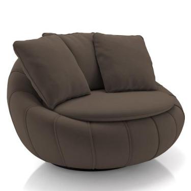 Imagem de Poltrona Decorativa Redonda Giratória com Almofadas Saphire M22 Veludo