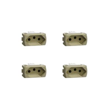 Imagem de Kit 4 Modulos Tomada 10A Miluz S3B70343 Dourado Schneider