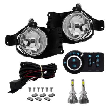 Imagem de Kit Farol de Milha Neblina Onix 2012 até 2014 Prisma Cobalt e Spin 2013 até 2015 Botão Painel Bipartido Azul +  Kit Lâmpada Super LED 6000K