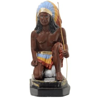 Imagem de Imagem Caboclo Sete Flechas 20cm Gesso Escultura Umbanda