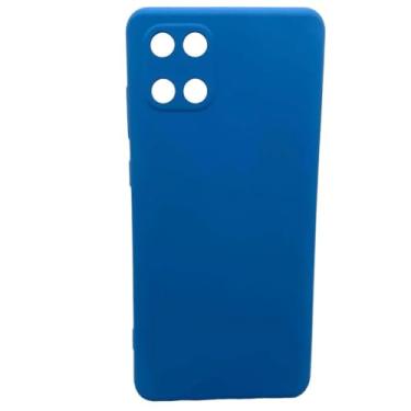 Imagem de Capinha Celular Compatível Com Samsung Galaxy Note 10 Lite SM-N770F Case Aveludada (Azul C/Proteção)
