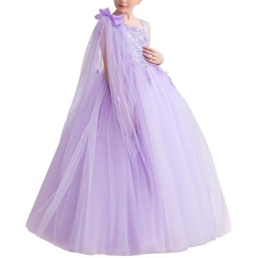Imagem de KAQININI Vestidos formais de tule para concursos de formatura, Lilás, 9 Years