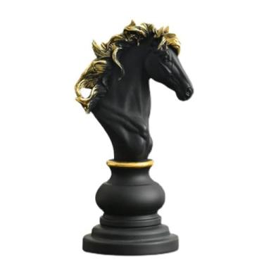 Imagem de NATEFEMIN Estatueta de xadrez, ornamentos de xadrez, decoração de mesa para casa