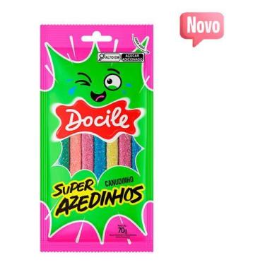 Imagem de Bala Canudinho Super Azedinhos 70g Colorida Docile - FINI