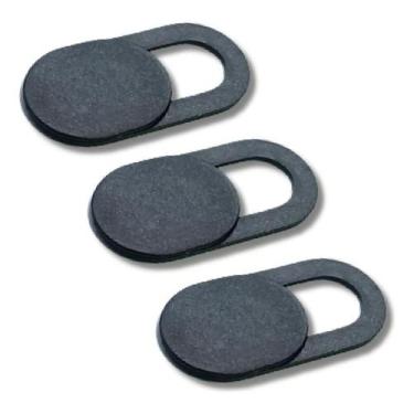 Imagem de 2 Kits Tampa Webcam Câmera Adesivo Privacidade Espião Preta - IMPORTAD