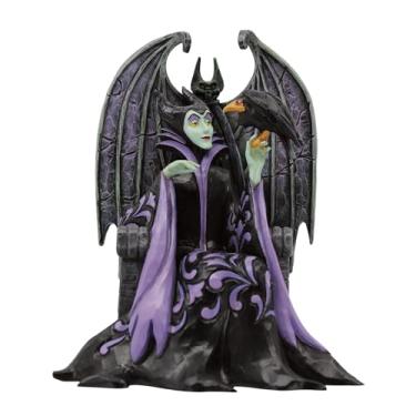 Imagem de Enesco Coleção Disney Traditions de Jim Shore, a Bela Adormecida Malévola sentada no trono, estatueta de resina pintada à mão, estatuetas colecionáveis de Halloween da Disney, estátua de decoração de