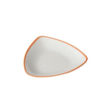 Imagem de Prato de prato criativo comercial, prato de prato frio de imitação de porcelana - H1046-borda laranja branca