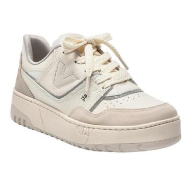 Imagem de Tenis via marte casual ref 042-022 feminino, 36, Bege, Branco