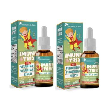 Imagem de Kit 2x Vitamina Infantil Kids Imunitrix 30ml sabor morango Flora Nativ