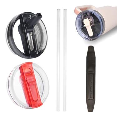 Imagem de Tampa para Stanley Protour, copo removível de 1,134 g para Stanley Cup, Flip Straw Stanley Protour - Tampa Protour para acessórios Stanley, compatível com Stanley (preto * vermelho)