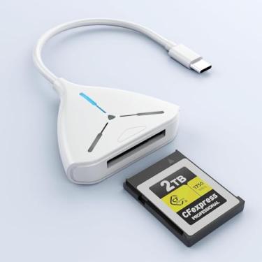 Imagem de CFexpress Leitor de cartão tipo B, USB 3.2 Gen 2 CF leitor de cartão de memória com conector USB C, leitor de cartão Fast Tansfer de 10 Gbps para cartão CF Express tipo B compatível com Mac OS/Linux