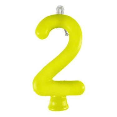 Imagem de Vela de Aniversário Neon Amarela - Festcolor, 2