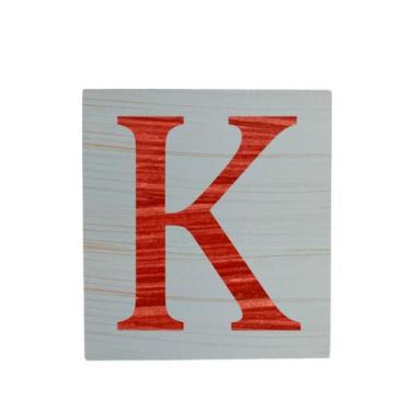 Imagem de Cubo Azul Bebê Letra Vermelho Festa Chá de Bebê Decoração 8x8x8 Cm Mdf