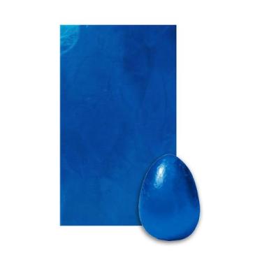 Imagem de 50 Folhas Papel Chumbo Prata 40x50 Azul Pascoa Chocolate - Cromus