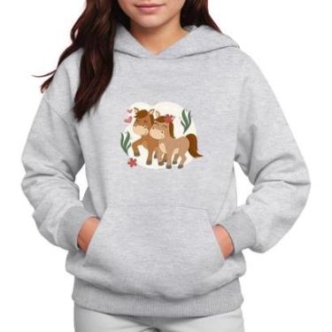 Imagem de Moletom Infantil Canguru Menina Estampa Cavalinhos-Feminino