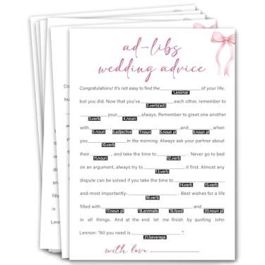 Imagem de Jogos de chá de panela - Ad-libs Conselhos de casamento, jogos de chá de casamento, jogos de noiva rosa, jogos de festa de despedida de solteira, jogos de chá de panela 30 convidados/P16