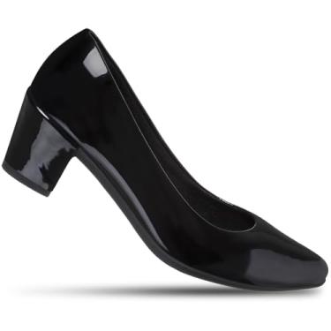 Imagem de Scarpin Feminino Verniz Preto, Salto 5 cm Social Festa e Trabalho (Preto, BR, Adulto, Numérico, 35)
