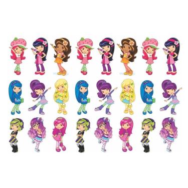 Imagem de 24 Tatuagens Temporaria Tema Infantil Moranguinho