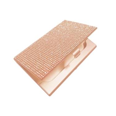 Imagem de YIJU Organizador de cartão de visita de cartão de visita de shinestone com latch cardcase Id Card Case para agências de viagens Escritórios de homens , Ouro