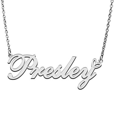 Imagem de RONKAH Colar de nome personalizado com coração com nome personalizado para mulheres, colar de moda pessoal melhor presente para meninas, mãe, filha, amizade, Natal, aniversário, Metal, aço inoxidável,