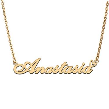 Imagem de RONKAH Colar de nome personalizado personalizado com coração colar de nome personalizado para mulheres colar de moda pessoal melhor presente para menina, mãe, filha, amizade, Natal, aniversário,
