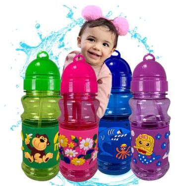 Imagem de Squeeze Infantil Garafinha Agua Plástico Bico Silicone 420ml - PDIMPOR