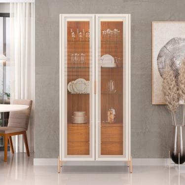 Imagem de Cristaleira 2 Portas Vidro Reflecta 2 Gavetas Olivia DJ Móveis